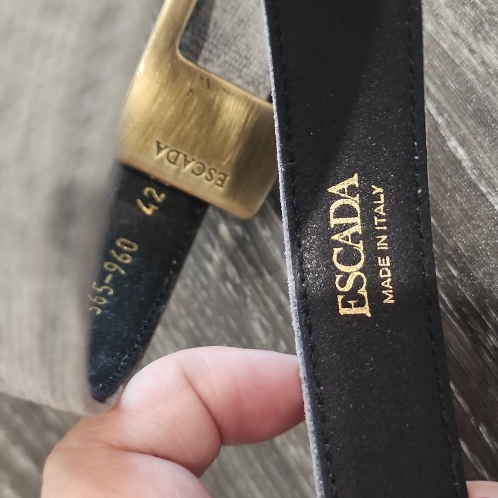 Vintage Escada Velvet Leather Belt - Picture 6 of 7